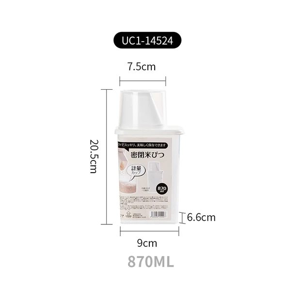 Hava Geçirmeyen Gıda Saklama Kabı - Küçük Boy 870ML (Ölçü Kontrollü)