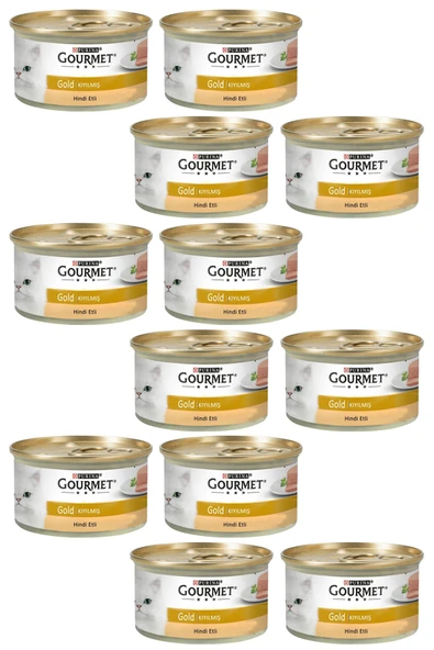 Gourmet Gold 12 Adet - Gourmet Gold Kıyılmış Hindili Yetişkin Kedi Konservesi 85 gr - Resim 2