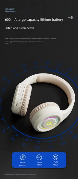 Bluetooth E-Spor Oyuncu Kulaklığı - Atina Siyahı - HIFI Ses - 100 Saat - 11