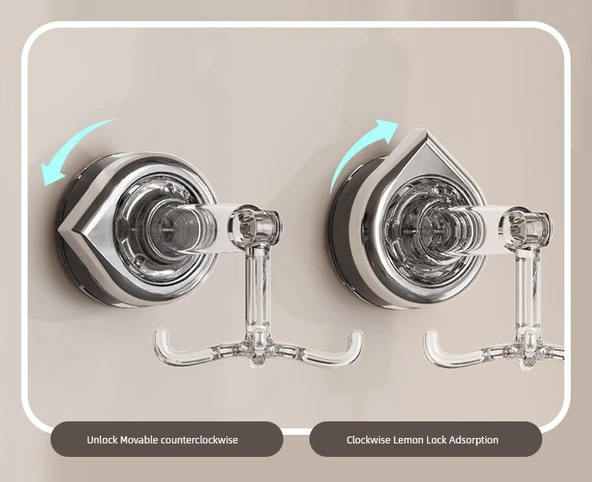 Altı Çengelli Döner Mutfak Saklama Askısı - Krem 3 Adet - Resim 11