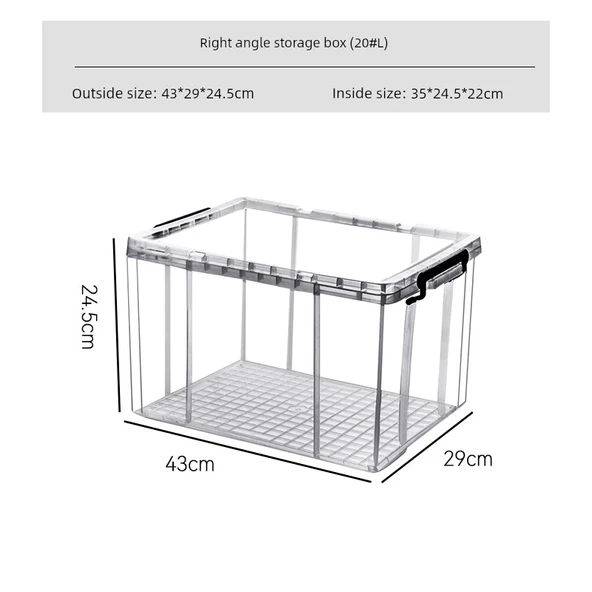 Kalınlaştırılmış Şeffaf Saklama Kutusu - 20L 43x29x24.5cm