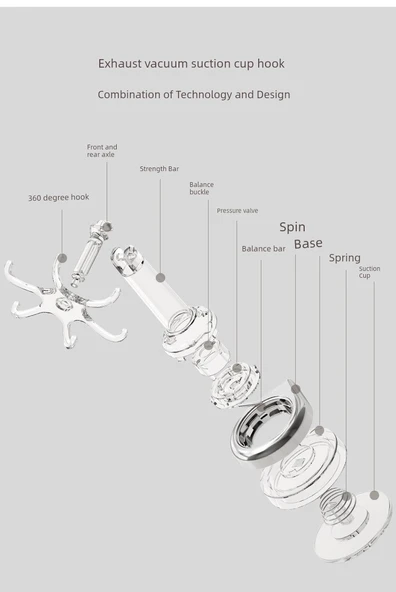 Altı Çengelli Döner Mutfak Saklama Askısı - Krem 3 Adet - Resim 8