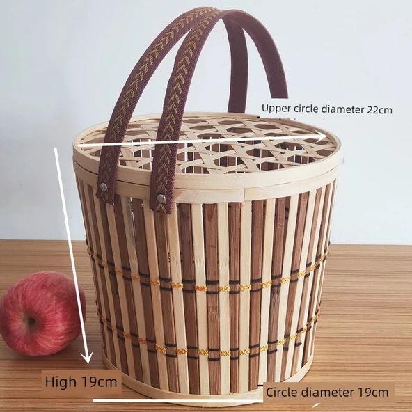 Bambu Örgü Meyve Saklama Kutusu - Karbonize Renkli 2.50kg
