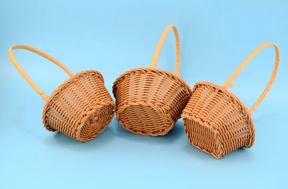 Kare Model - Imitasyon Rattan Küçük Sepet - Oyuncak, Şeker ve Hediye Sepeti - 10