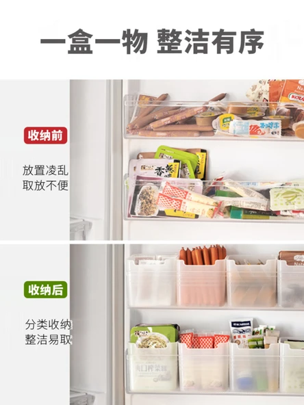 Buzdolabı Yan Kapı Saklama Kutusu - Kalın Şeffaf Küçük Boy (2'li Paket) - Resim 5