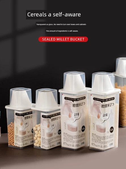 Hava Geçirmeyen Gıda Saklama Kabı - Büyük Boy 1.2L (Ölçü Kontrollü) - 2