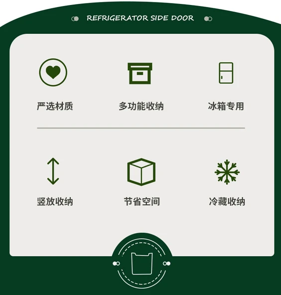 Buzdolabı Yan Kapı Saklama Kutusu - Kalın Şeffaf Küçük Boy (2'li Paket) - Resim 8