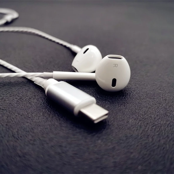 Yarı Kulak İçi Uyku Kulaklığı - Apple Fiş - Kırmızı Kablo - Mikrofonlu - 5