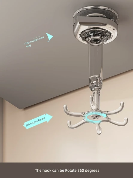 Altı Çengelli Döner Mutfak Saklama Askısı - Krem 3 Adet - Resim 6