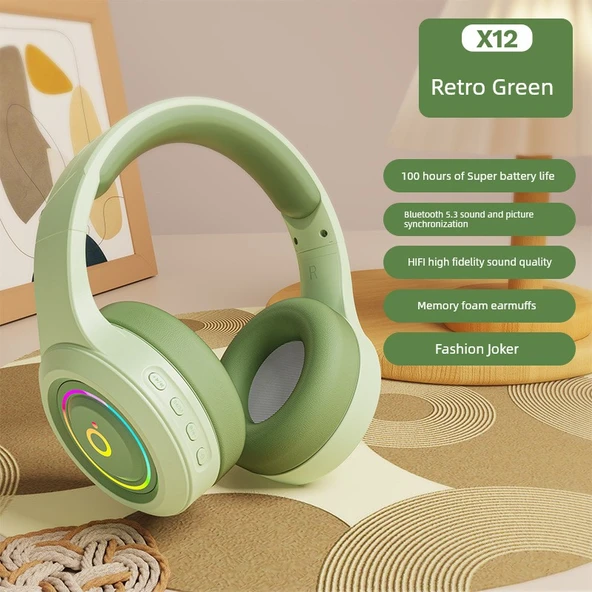 Bluetooth E-Spor Oyuncu Kulaklığı - Atina Siyahı - HIFI Ses - 100 Saat - 5