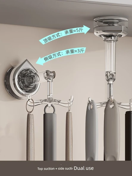 Altı Çengelli Döner Mutfak Saklama Askısı - Krem 3 Adet - Resim 4