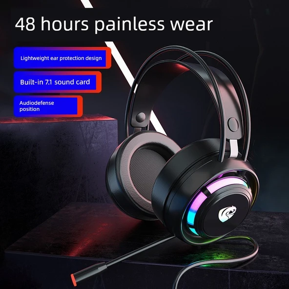 Gaming Kulaklık - Pembe Kedi Kulaklı 3.5mm Çift Delikli Işıltılı Versiyon - 2