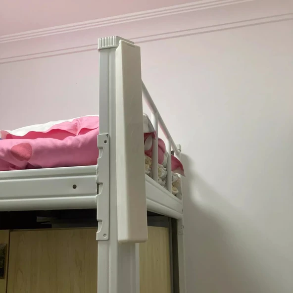 Katlanabilir Elbise Askısı - Çivisiz Model (75cm Paslanmaz Çelik) - Krem Beyazı - Resim 4