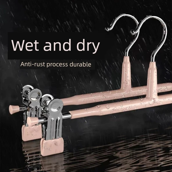 Klipsli Metal Pantolon Askısı - Kaymaz - 10'lu - Gri - 5