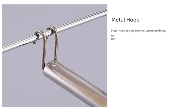 Katlanabilir Elbise Askısı - Çivisiz Model (75cm Paslanmaz Çelik) - Krem Beyazı - Resim 10