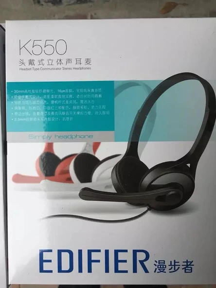 Edifier K550 Beyaz Çift Delikli + İki Çevirmeli Tek Kablolu Kulaklık