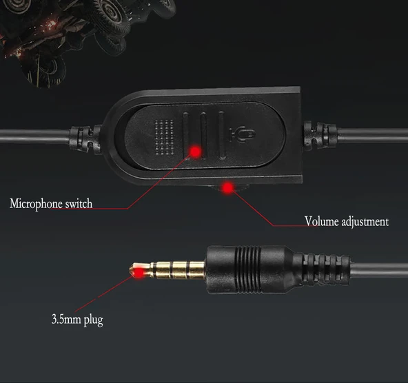 PC Uyumlu Mikrofonlu Kablolu Oyuncu Kulaklığı - Kırmızı - 10