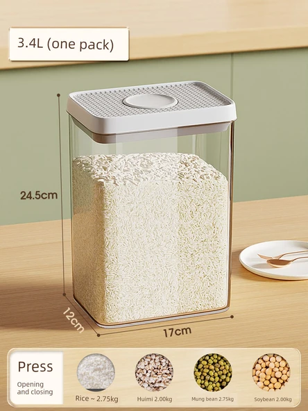 Hava Geçirmeyen Tahıl Saklama Kabı - 3.4 Litre - Tekli Paket