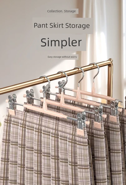 Klipsli Metal Pantolon Askısı - Kaymaz - 10'lu - Gri - 11