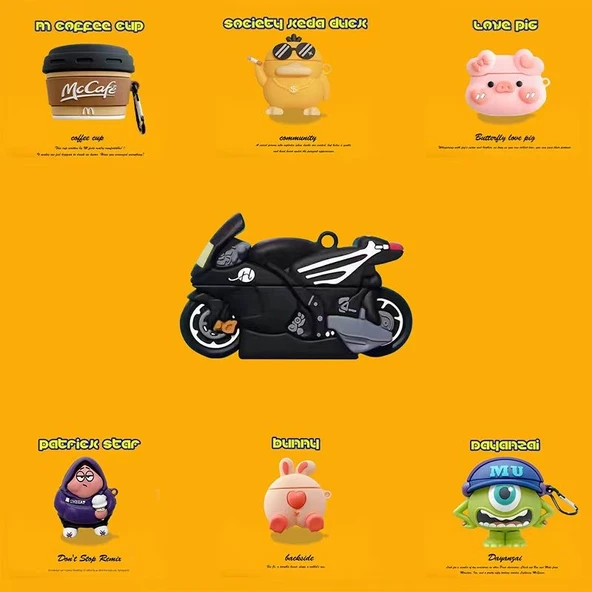 Oppo Enco X3 Uyumlu Hiroshi Fujiwara Lokomotif Desenli Silikon Kulaklık Koruyucu Kılıf - 2