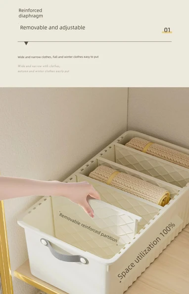 Çekmeceli Plastik Saklama Kutusu - Kapaksız Büyük -7, Çıkarılabilir Bölmeli - 10