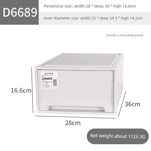 Çekmeceli Düzenleyici Kutusu - Beyaz + Düz Renk D - 36x28x16.6cm - 3'lü Paket