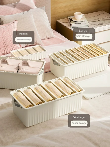 Çekmeceli Plastik Saklama Kutusu - Kapaksız Büyük -7, Çıkarılabilir Bölmeli - 6