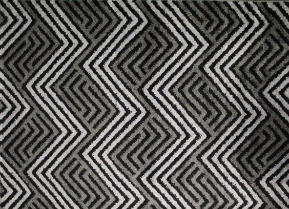 Dokuma Halı Zigzag Desen Siyah Gri 96cm x 136cm - 5