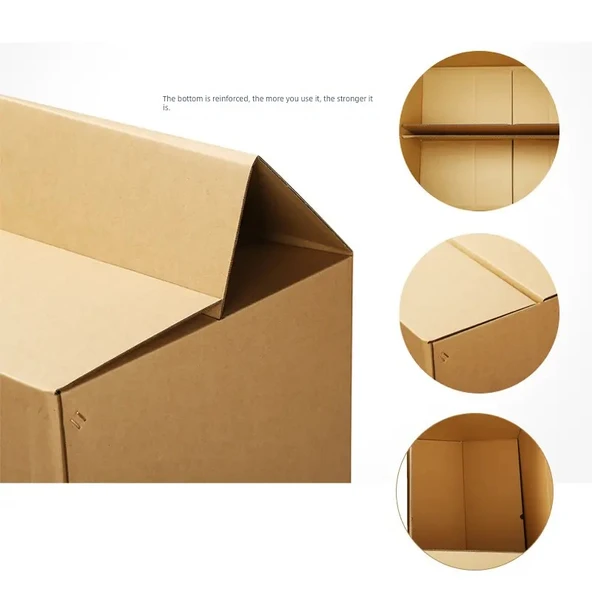 5 Katlı Süper Sert Karton Kutu 60x40x50cm - Plastik Tokalı (BE Tile) - 2