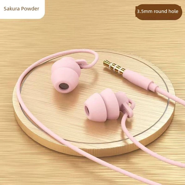 Uyku Kulaklığı - 3.5mm Mikrofonlu - Çift Katmanlı Pembe