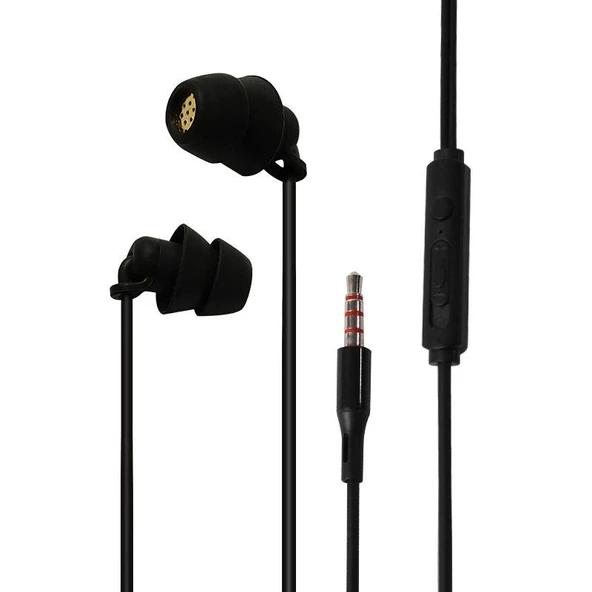 Uyku Kulaklığı - 3.5mm Bantlı Android - Çift Katmanlı Siyah