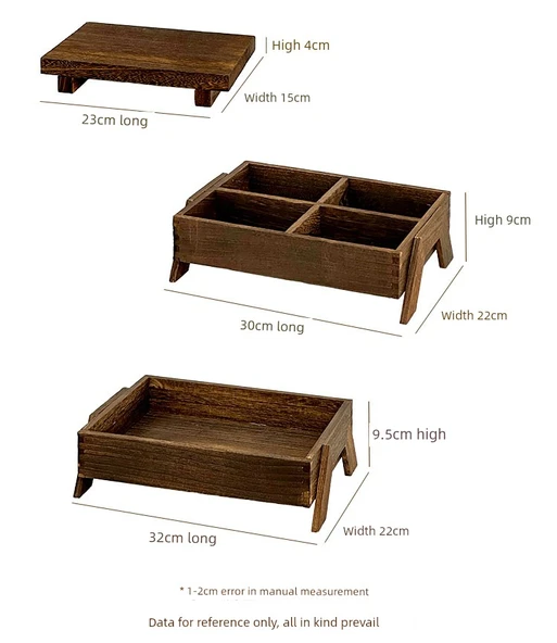 [2 Parça Set] Ahşap Çay Tepsisi + Atıştırmalık Tabağı - Resim 10