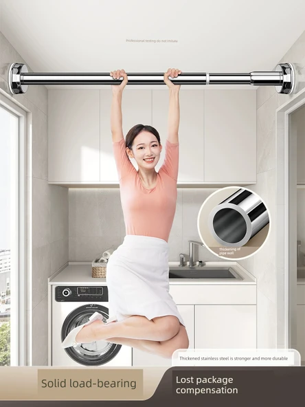 Paslanmaz Çelik Çamaşır Askısı - 1.5~2.2 Metre [33 Çap] (Kalın) - 4