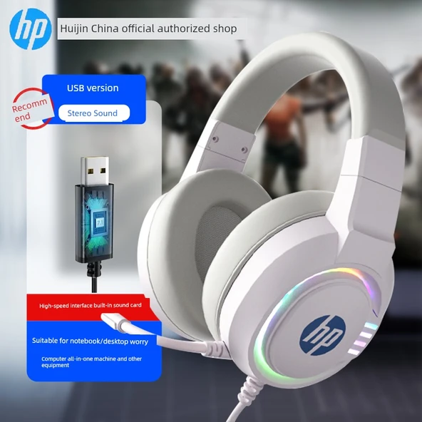 Kablolu Oyuncu Kulaklığı - Beyaz 7.1 USB Işıklı