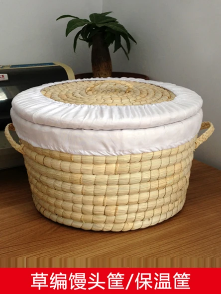 Buharda Pişmiş Ekmek Sepeti - 25cm, 2 Bez Seti ve 2 Yorgan - 2