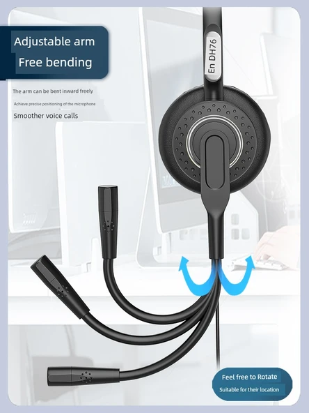 Tek Kulak Type-C Aktif Gürültü Önleyici, Ayarlanabilir Ses ve Sessiz Bilgisayar/Telefon Kulaklığı - 2