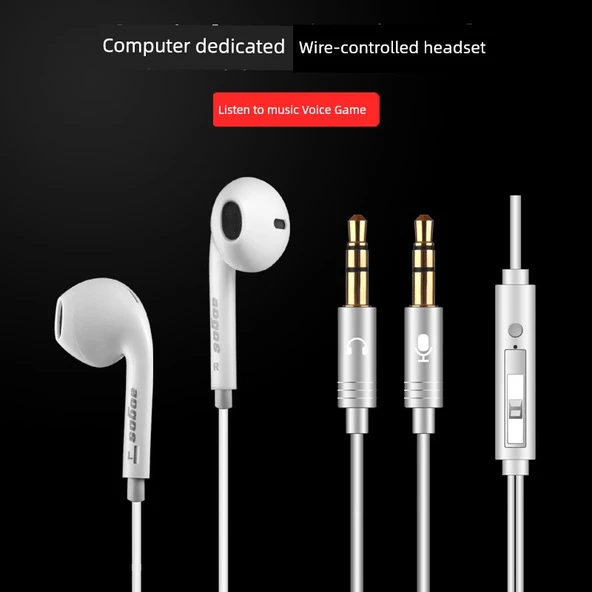 Kulak İçi Kablolu Mikrofonlu Kulaklık - USB Sürücüsüz Laptop Masaüstü - 3
