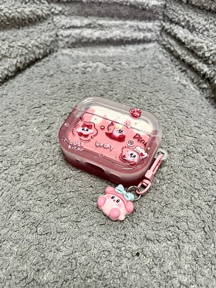 Airpods 3 Kılıfı - Yarı Şeffaf Star Kabi ve Oyuncak Bebek Kolye