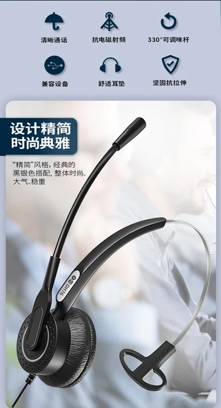 Tek Kulak Type-C Girişli Bilgisayar/Telefon Kulaklığı - Resim 6