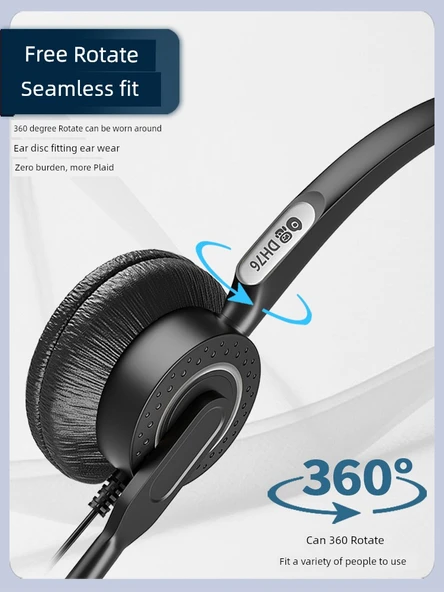 Tek Kulak Type-C Aktif Gürültü Önleyici, Ayarlanabilir Ses ve Sessiz Bilgisayar/Telefon Kulaklığı - 4