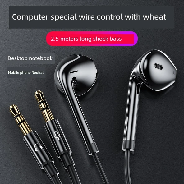 Kulak İçi Kablolu Mikrofonlu Kulaklık - USB Sürücüsüz Laptop Masaüstü - 2