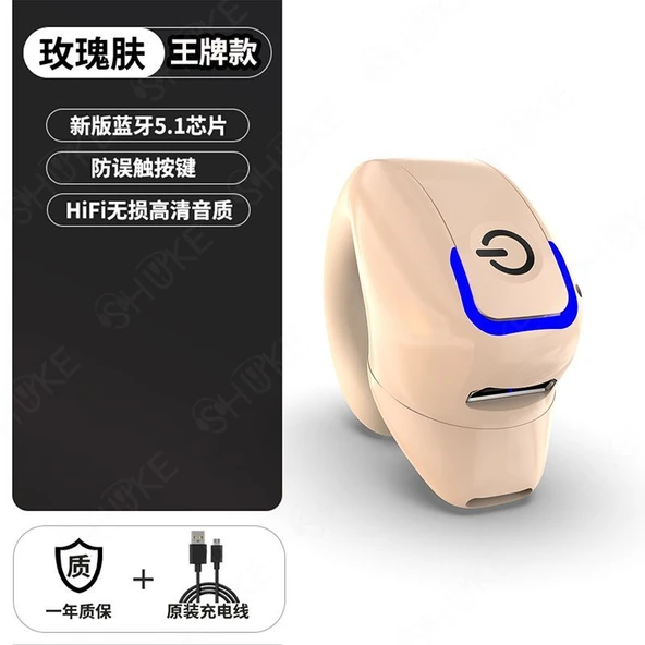 Kemik İletimli Bluetooth Kulaklık - Pembe - Temel Sürüm - 8 Saat