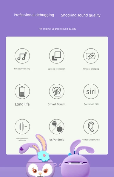 Şarj Kutulu Kablosuz Bluetooth 5.0 Kulaklık - Dokulu Oreo - Resim 9