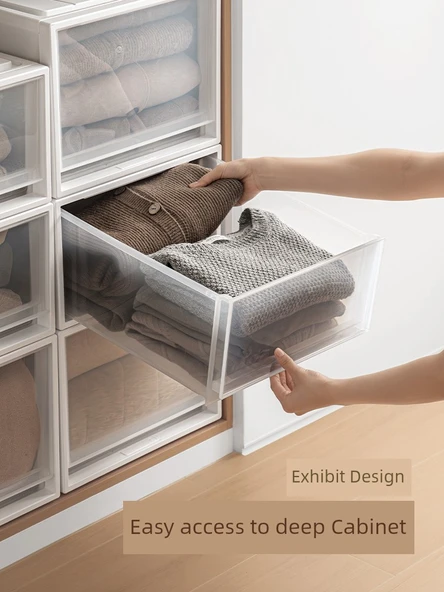 Tokalı Çekmeceli Plastik Saklama Kutusu - 48L (47x44x23.5cm) - 3