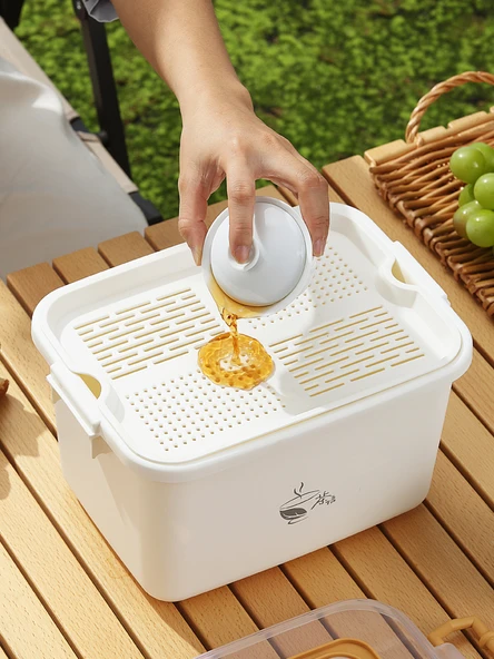 Seyahat Tipi Çay Seti Saklama Kutusu - Mavi (Büyük Boy) - Resim 4