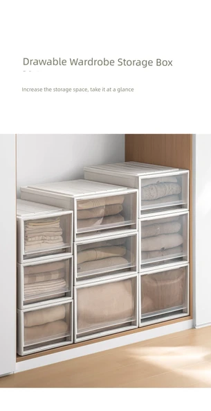 Tokalı Çekmeceli Plastik Saklama Kutusu - 48L (47x44x23.5cm) - 7