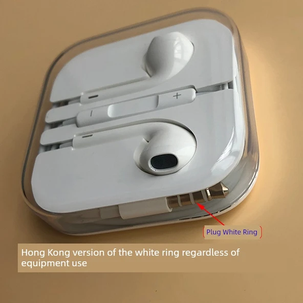 iPhone Kablolu Kulaklık - Hong Kong US Versiyon 6s - Beyaz Halkalı