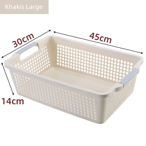 Plastik Saklama Sepeti Büyük Boy - Haki (Kalınlaştırılmış)