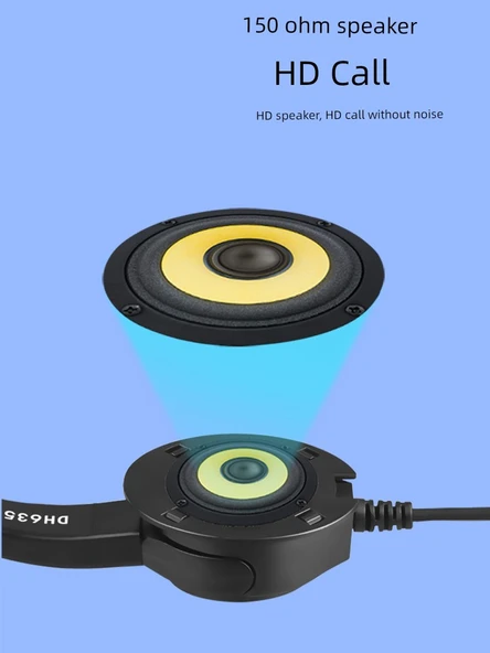 Çağrı Merkezi Kulaklığı - Çift Kulak PC3.5 Çift Fişli Ayarlanabilir Mute Fişli Çift Portlu Bilgisayar - 5