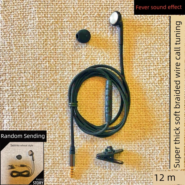Tek Taraflı Mikrofonlu Kulak İçi Kulaklık - Standart Paket [Örgü ve Ayar] Mikrofonlu 1 Düz Kulak